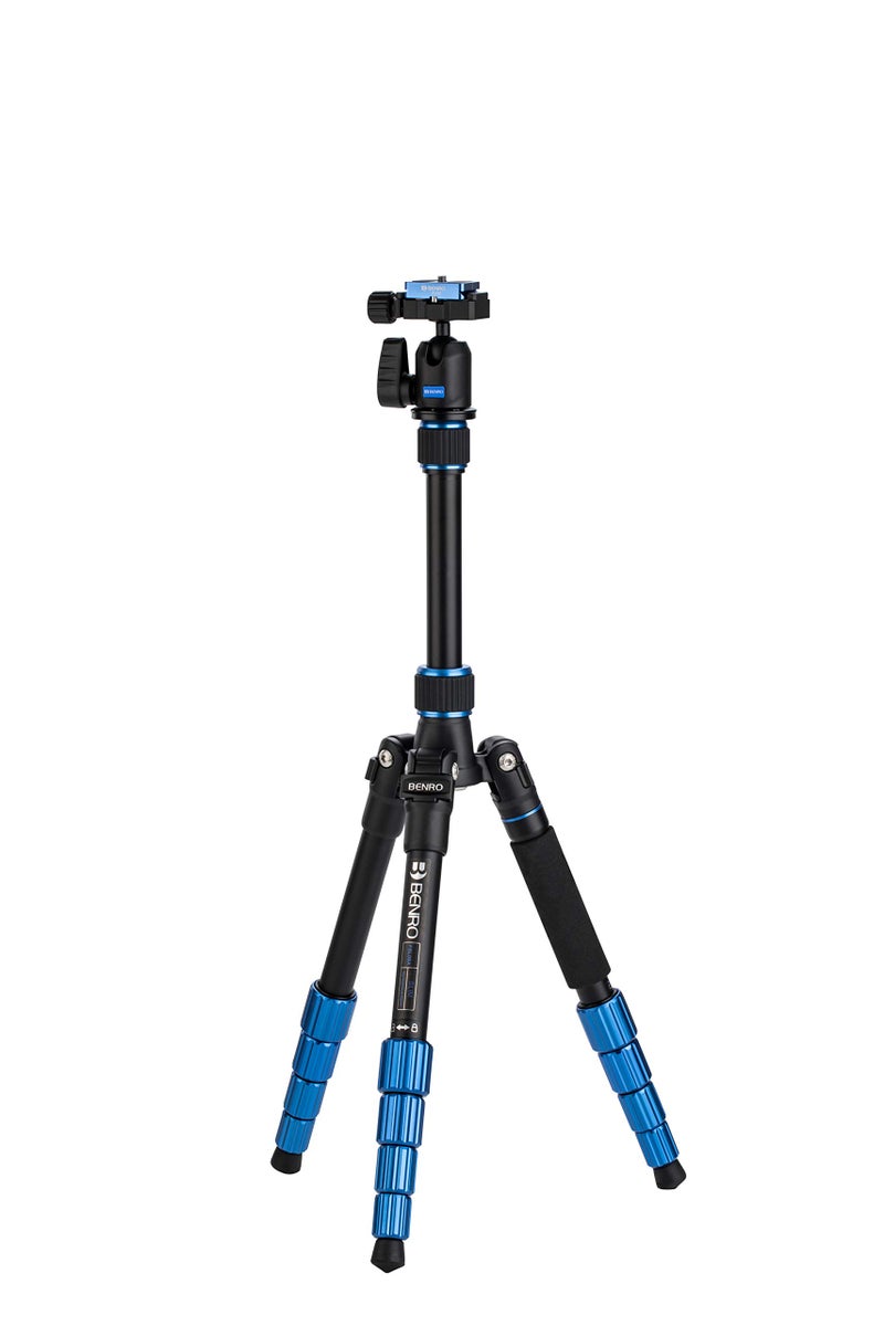 Benro Slim Travel Aluminum Tripod Kit â€“ Lightweight 5-Section Tripod with N00 Ball Head, Arca-Swiss Plate, Reverse Folding Legs & Carrying Case for DSLR, Mirrorless & Smartphone Cameras (FSL09AN00) - Image 5